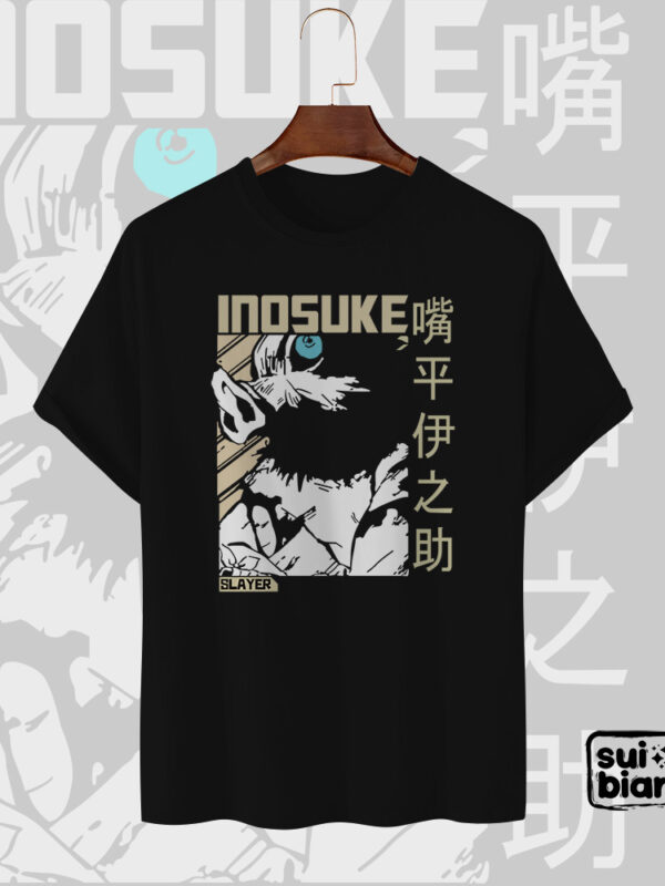 Inosuke vintage | Camiseta negra | Kimetsu no Yaiba