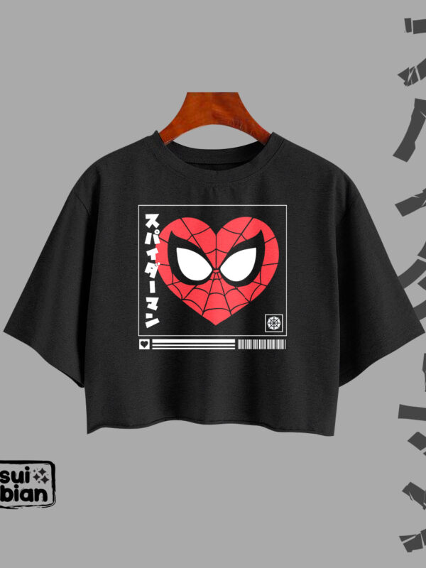 Love Spider-Man | Camiseta/Croptop negra