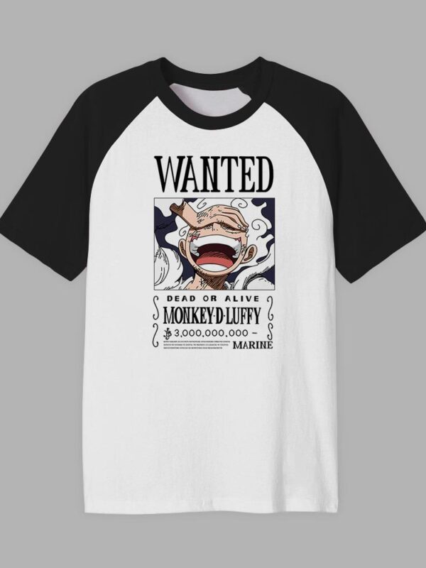 Luffy wanted | Camiseta manga negra | One piece