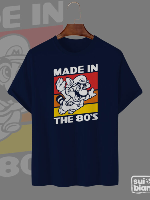 Made in 80's | Camiseta azul oscuro | Videojuegos | Mario bros