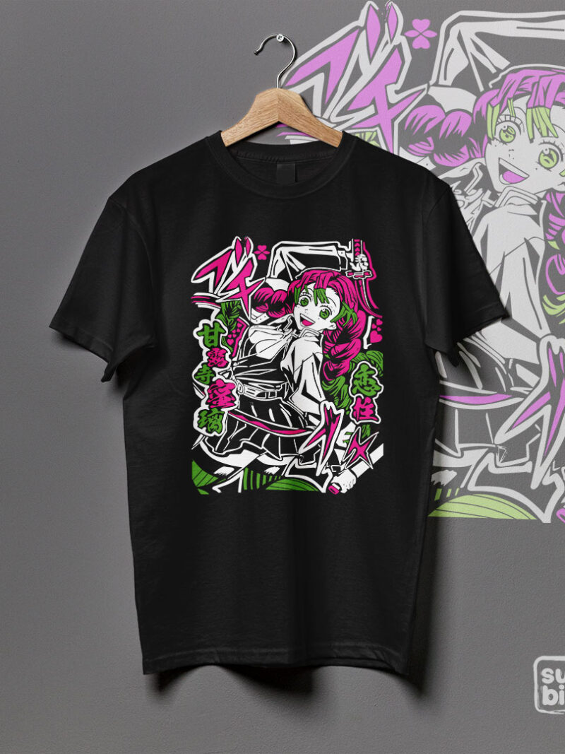 Mitsuri | Camiseta negra | Kimetsu no Yaiba