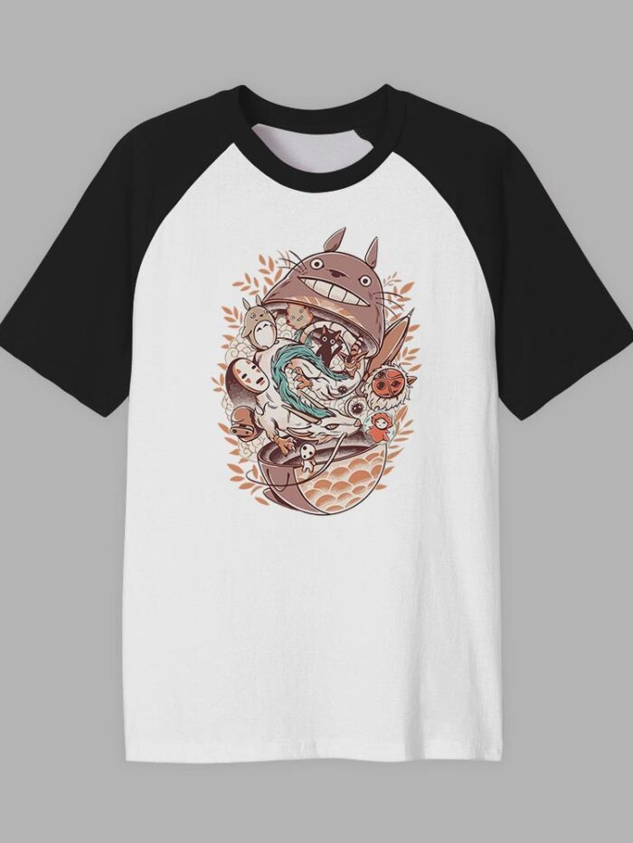Totoro Café | Camiseta manga negra | Ghibli