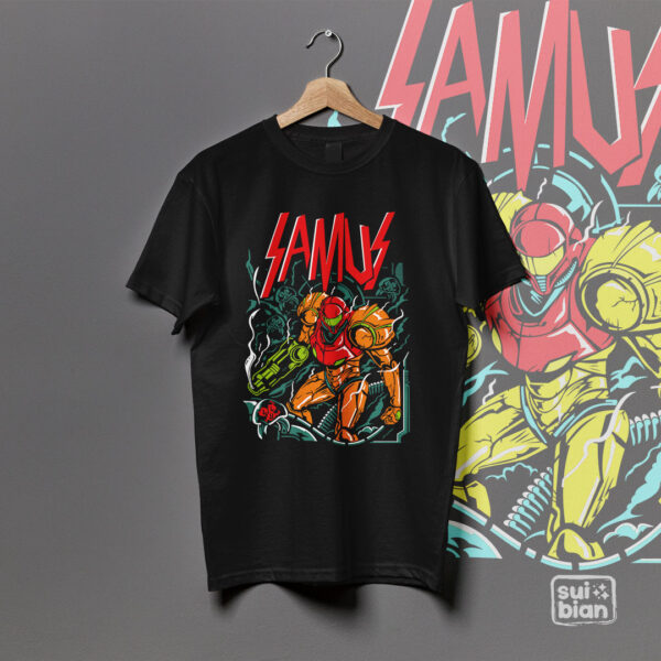 Samus | Camiseta negra | Videojuegos | Metroid