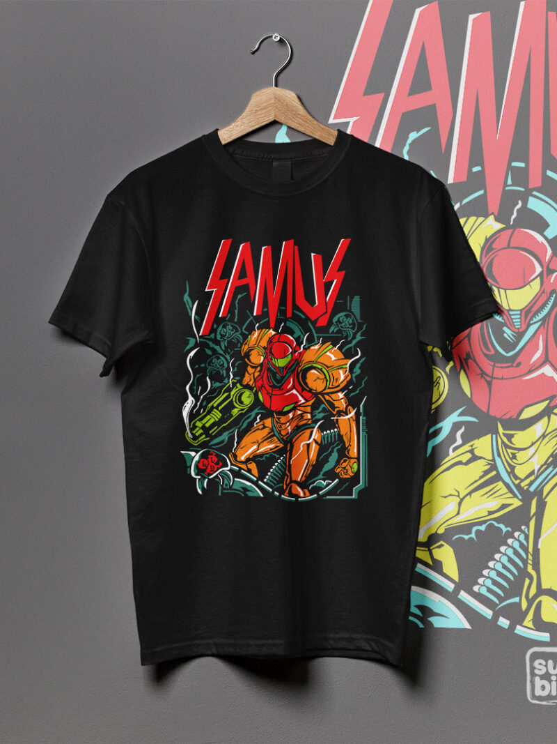 Samus | Camiseta negra | Videojuegos | Metroid