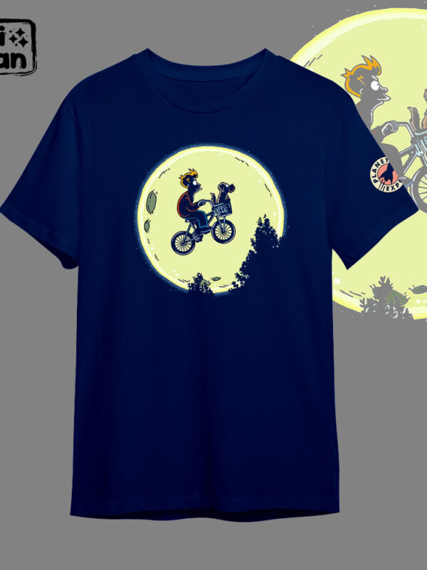 Fry y Seymour | Camiseta azul oscuro | Futurama