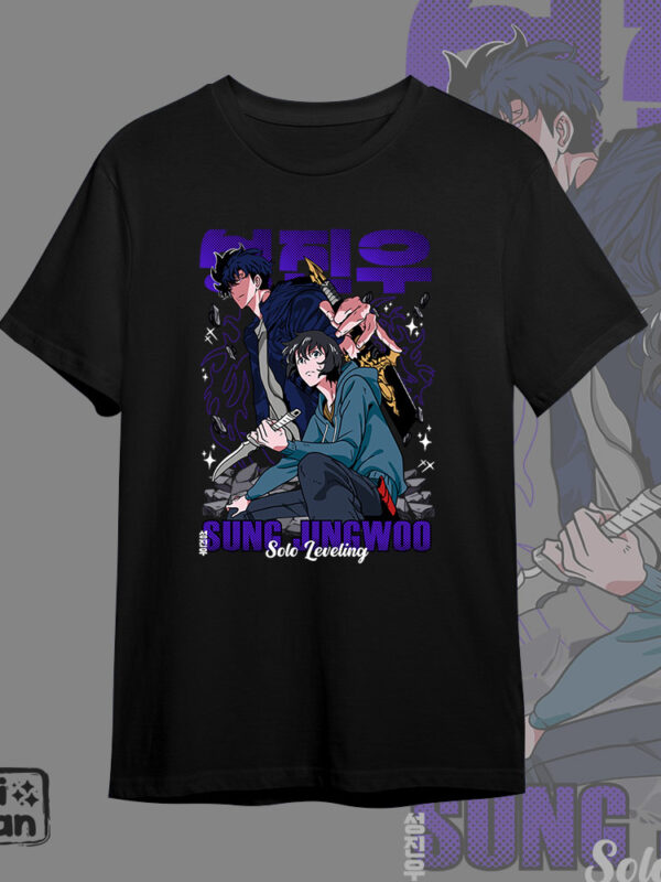 Sung Jing Woo | Camiseta negra | Solo leveling