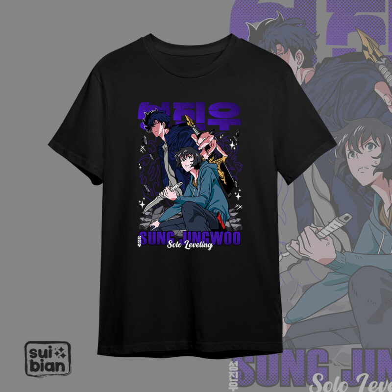 Sung Jing Woo | Camiseta negra | Solo leveling