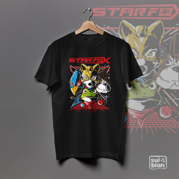 Starfox | Camiseta negra | Videojuegos