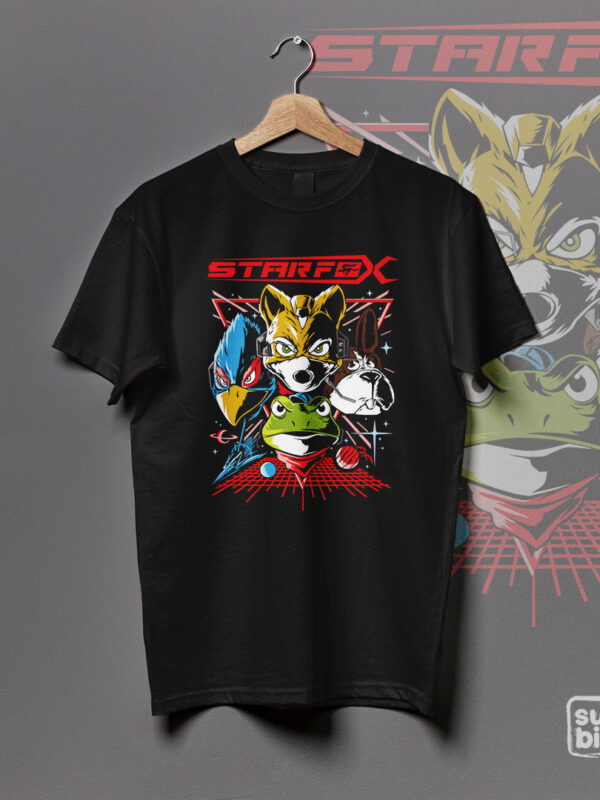 Starfox | Camiseta negra | Videojuegos