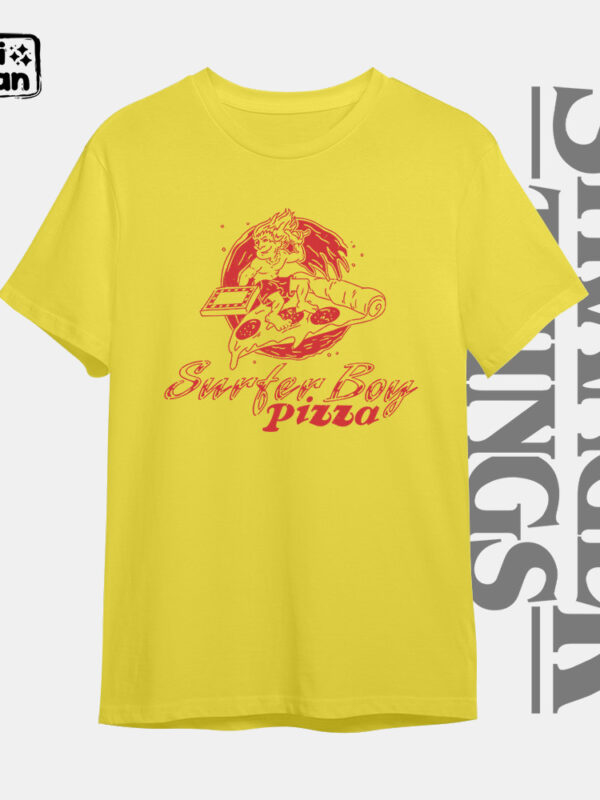 Surfer Boy Pizza  | Camiseta amarilla | Stranger Things