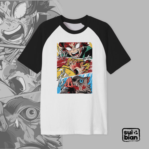 Team slayer | Camiseta manga negra | Kimetsu no Yaiba