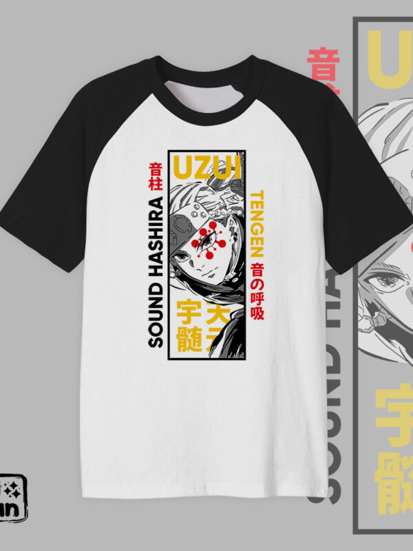 Tengen Uzui | Camiseta manga negra | Kimetsu no Yaiba