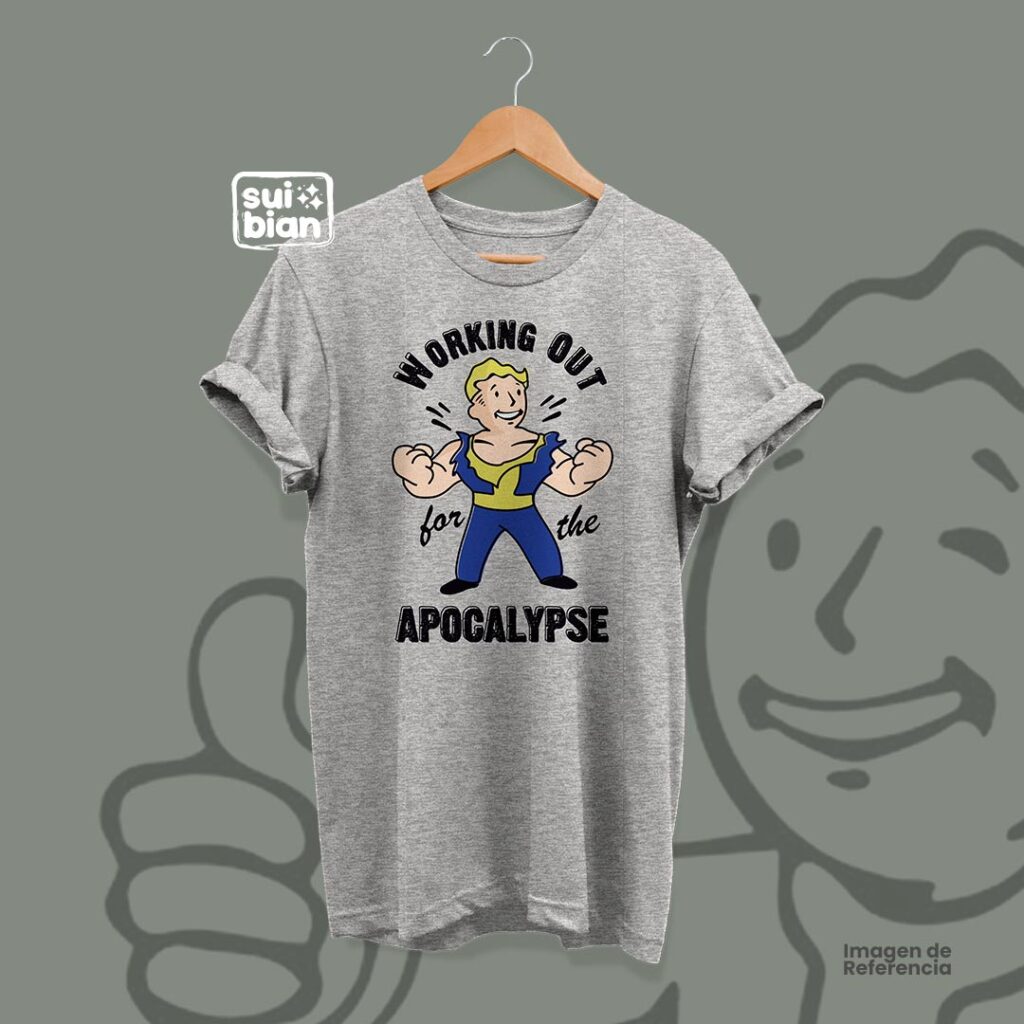 V-Boy Gym | Camiseta gris jaspe | Fallout