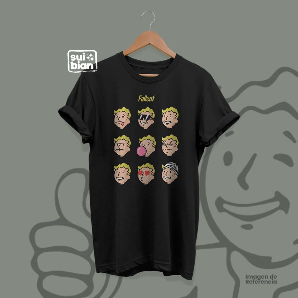 V-Boy moods | Camiseta negra | Fallout