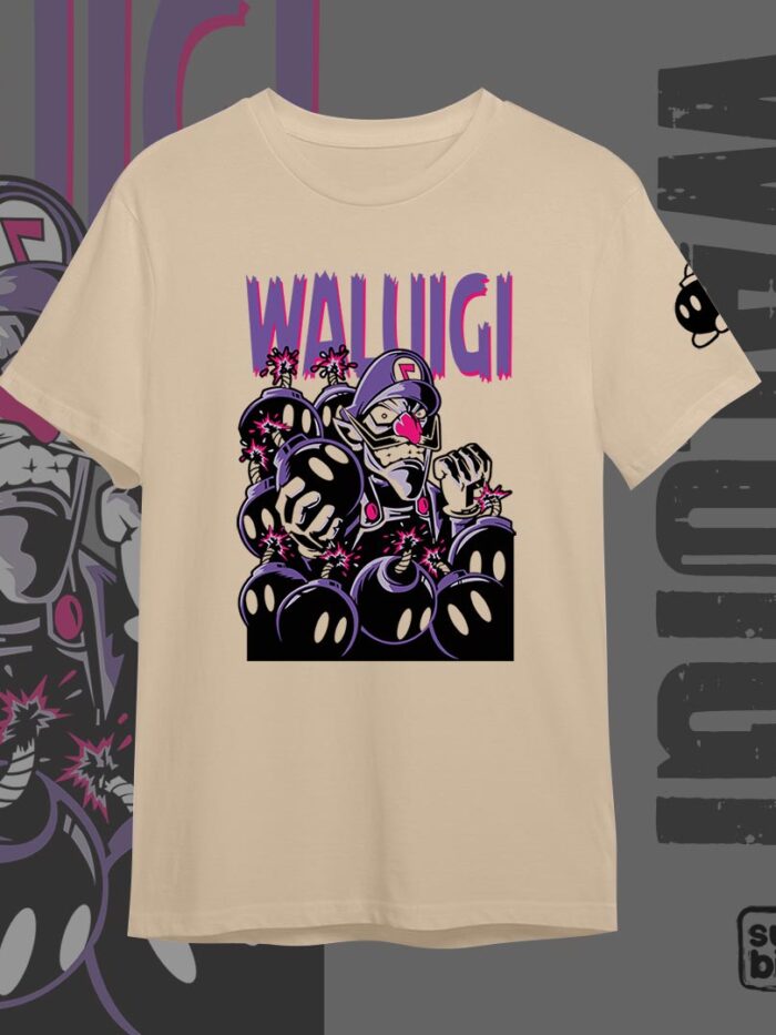Waluigi | Camiseta beige | Videojuegos | Mario bros