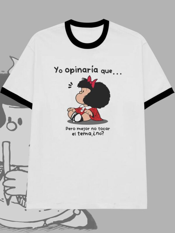 Yo opinaría que... | Camiseta borde negro | Snoopy & Mafalda