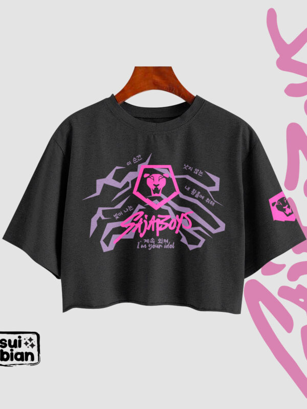 Your idol | Croptop / Camiseta negra | Huntrix