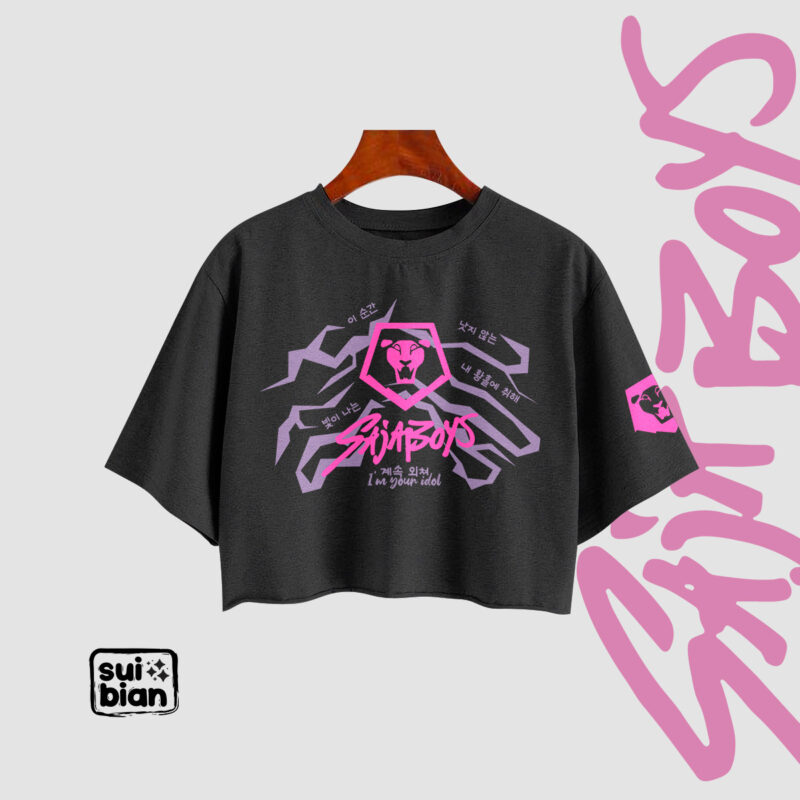 Your idol | Croptop / Camiseta negra | Huntrix - Imagen 2