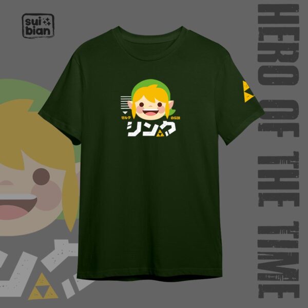 Link face | Camiseta verde militar | Videojuegos | Zelda