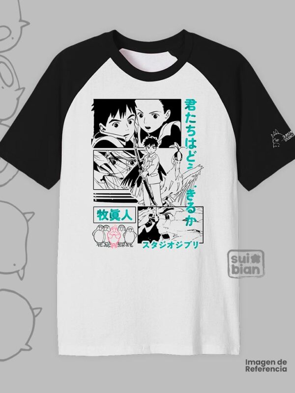 El niño y la garza | Camiseta manga negra | Ghibli