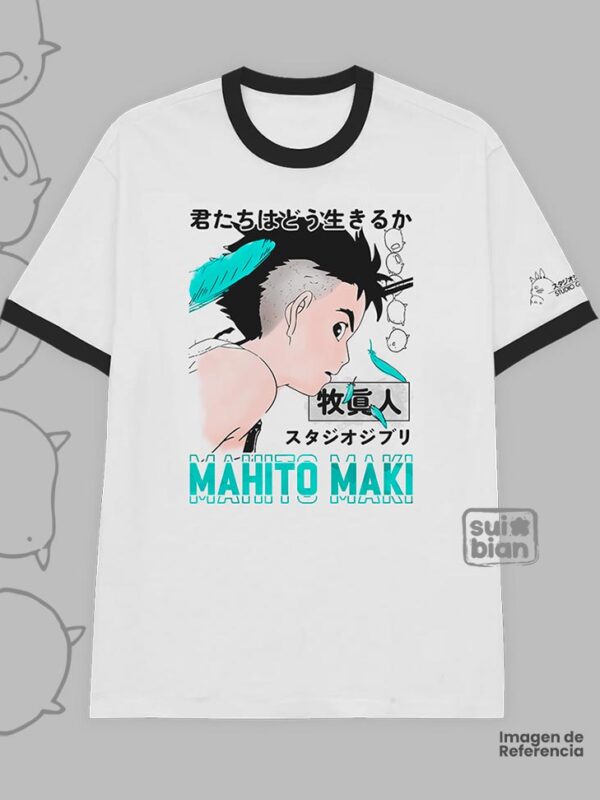 Mahito Maki | Camiseta borde negro | Ghibli