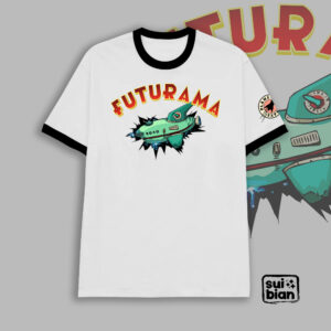 Ship Crashed | Camiseta manga negra | Futurama